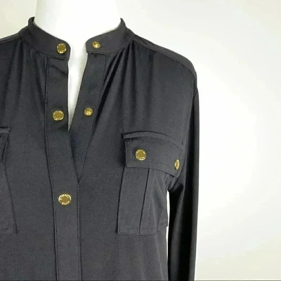 Michael Michael Kors dress navy blue button down - Picture 3 of 10